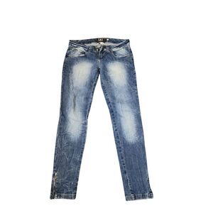 Triton Maxi Skinny Distressed Faded Jeans Womens 6 Blue